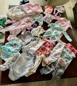Baby Girl Clothing Lot 0–6 Months | 30+ Pieces, Sleepers, Onesies & Outfits