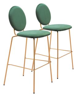 Odessa Green & Gold Barstool (Set of 2)