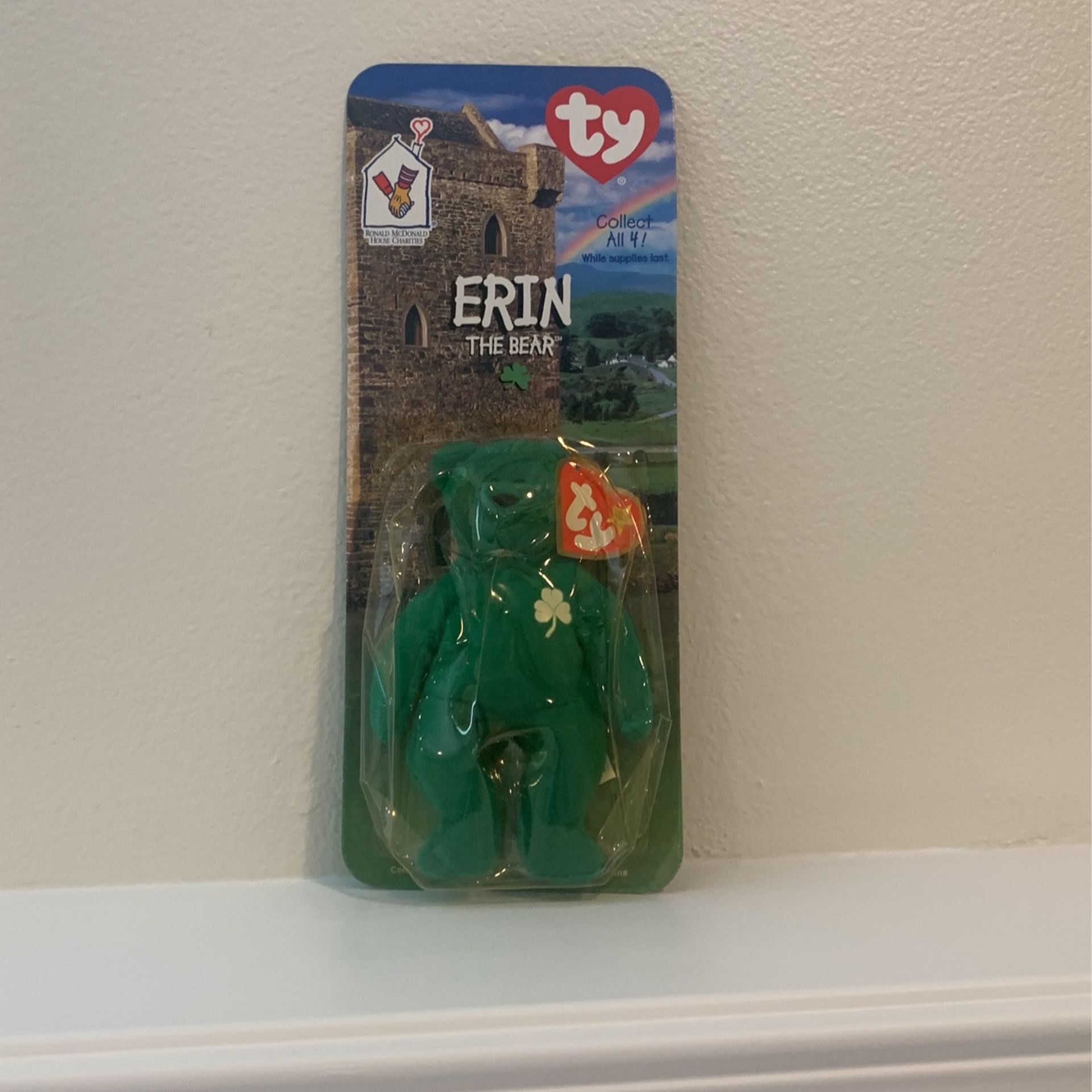McDONALDS TY BEANIE BABY ERIN THE BEAR RARE WITH TAG ERRORS 1993 OAKBROOK