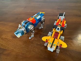 Golion Voltron Vintage Lot of 2 Blue Yellow Lions + 3rd Yellow Bonus no Head