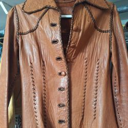 Vintage Women's NORTH BEACH LEATHER JACKET HANDCRAFTED PITIQUITO MEXICO Lambskin