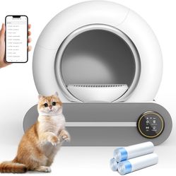 R239-Automtic Cat Litter Box Self Cleaning, 65L+ 9 L Extra Large Self Cleaning Cat Robot for Multiple Cats, APP Control, Deodorization & Negative ion 
