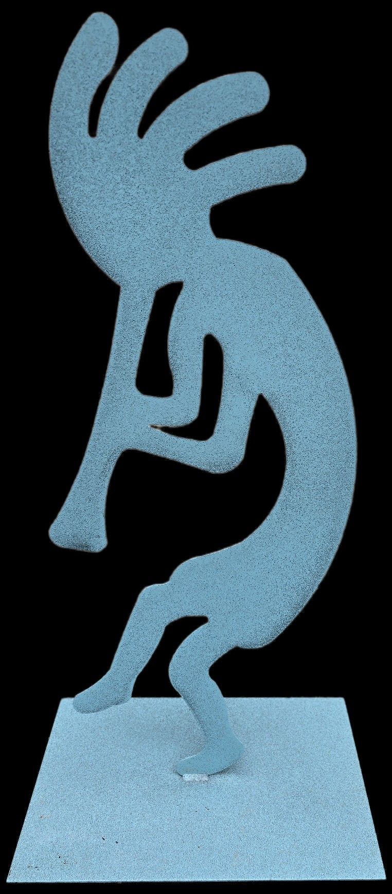 Tall Powdered Coated Metal Kokepeli Statue