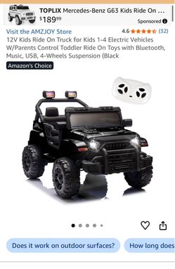12V Kids Ride On Truck for Kids 1-4 Electric Vehicles W/Parents Control Toddler Ride On