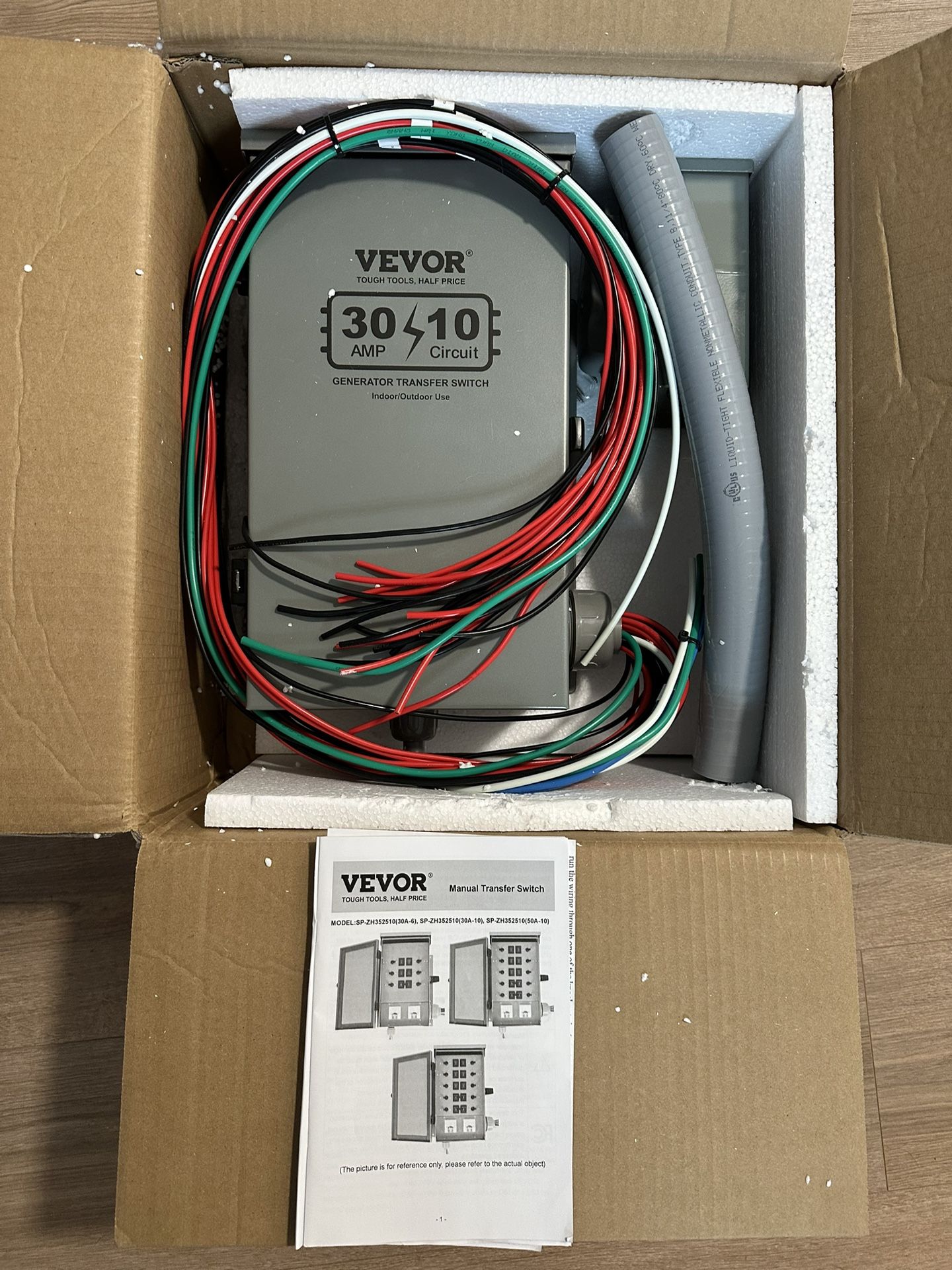 Manual Transfer Switch – 30A Generator Transfer Switch Kit (NEMA 3R, 7500W, 120/240V)