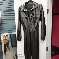 Black Leather Jumpsuit Size L