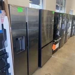 New Scratch And Dent Samsung 36”side By Side Door Fridge Stainless Steel With Warranty 