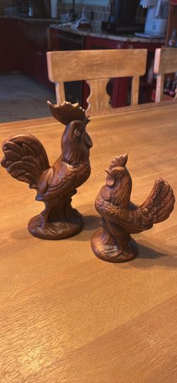 Ceramic Rooster and Hen