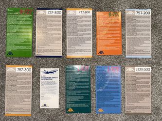 Safety Cards ATA - American Trans Airlines 737, 757, L-1011