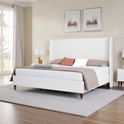 *Brand New* Wade Logan Belo Upholstered Platform Bed, King, White