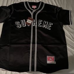 Supreme x Mitchell & Ness Satin Baseball Jersey