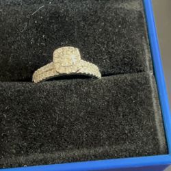 14k White Gold Engagement Ring Set 