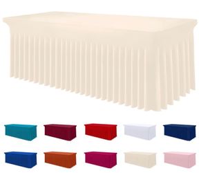 Smiry Spandex Tablecloth, Elastic Fitted Stretch Tablecloth For 6FT Rectangle Tables, Waterproof Washable Table Cover Skirt For Outdoor, Wedding, Banq