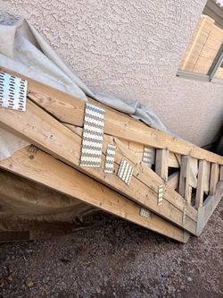 Wood Roof Truss with Metal Connector Plates