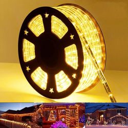 50ft 360 LED Rope Lights Outdoor, Connectable and Flexible Tube Lights with 8 Modes, Waterproof Indoor Outdoor LED Rope Lighting for Deck, Garden, Poo