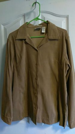 LG. STRETCH BLOUSE, FASHION BUG, CARAMEL COLOR