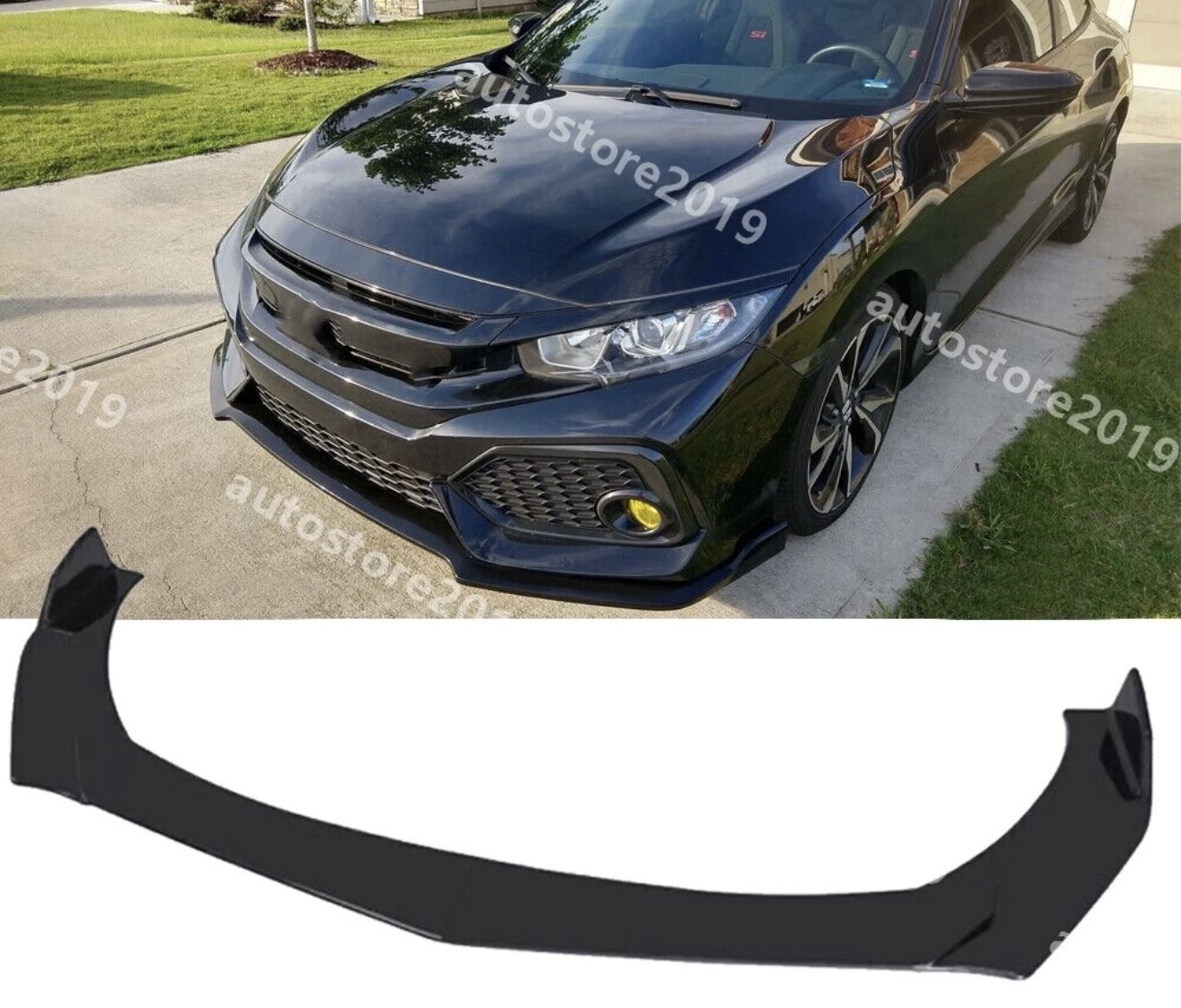 Front Bumper Lip Kit With Side Skirt