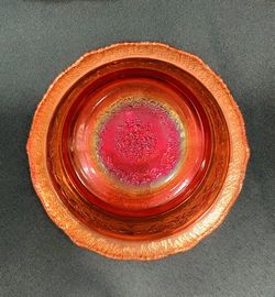 Vintage Set Of 4 Federal Glass Normandie Marigold Bowls 