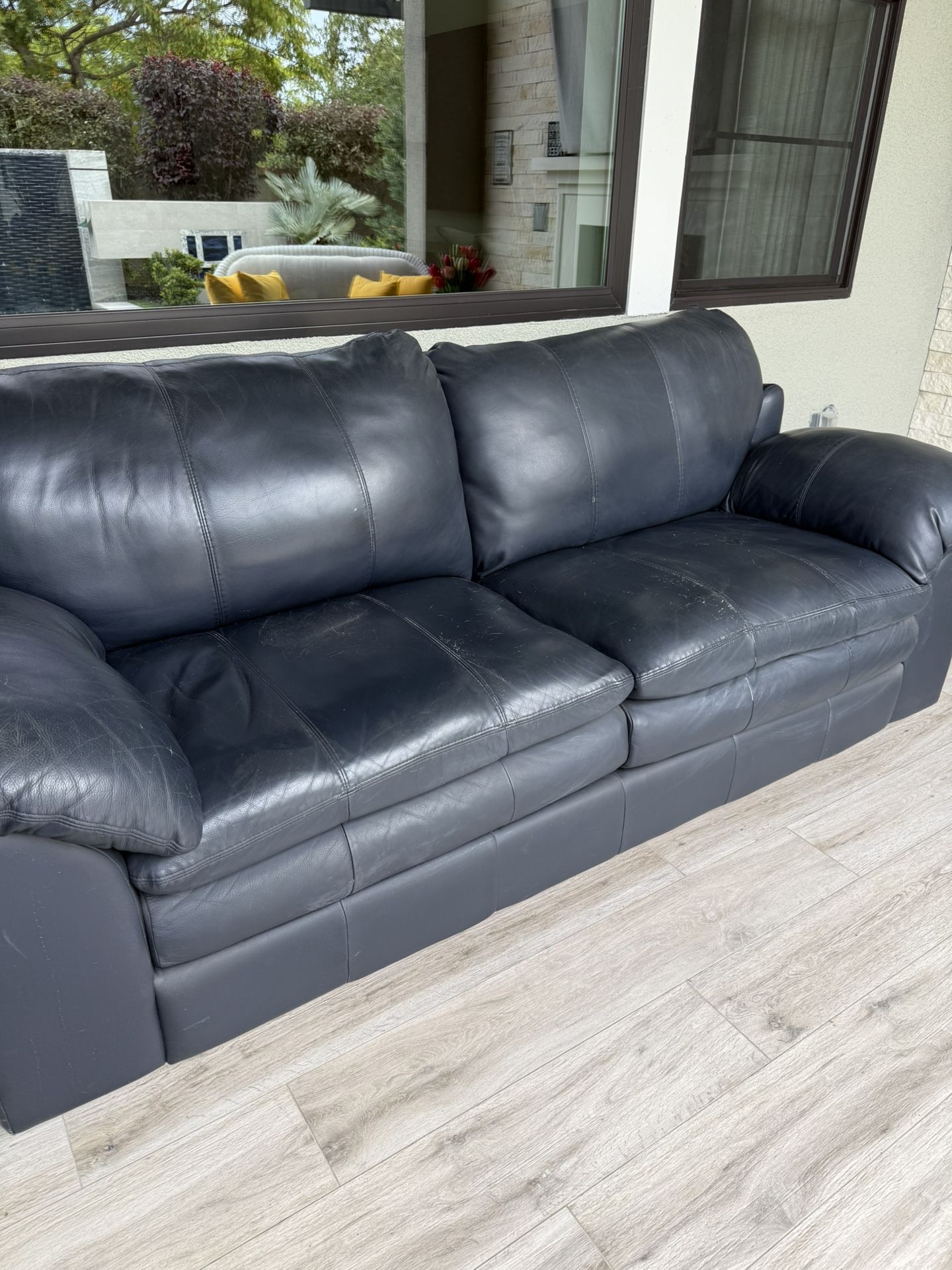 Real Leather Couch And Real Leather Chair