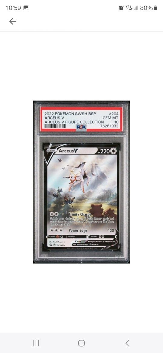 2022 Pokémon Arcues V Promo Psa 10