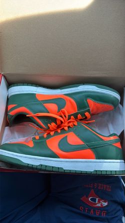 Nike Dunk Low Orange and Green Sneakers