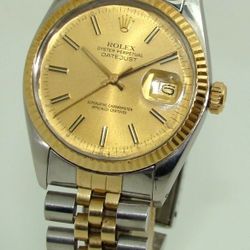 ROLEX 36mm MEN’s STEEL & GOLD DATEJUST DIAMOND BEZEL AUTOMATIC WATCH 16013 c1979