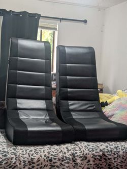 Set of black gaming seats