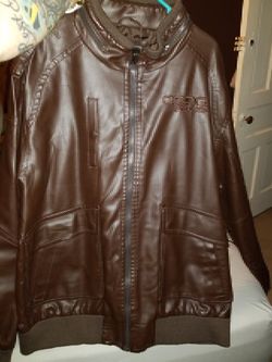 Coogi leather shop bomber jacket