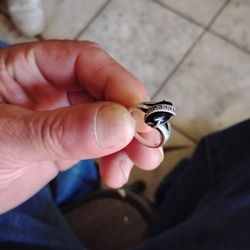 Black Onyx,Diamond Chips,925 Silver Ring