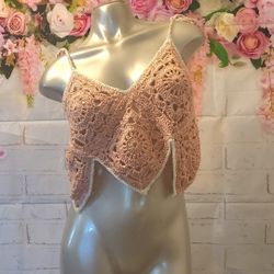 Crochet Halter Top Or Swimsuit Cover