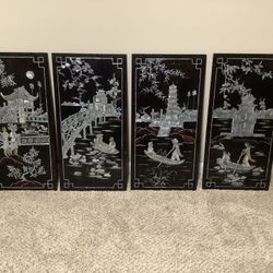 Nice Asian Themed Wall Art (4 Piece Set)