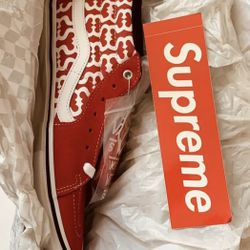 Supreme Vans Monogram S Logo Skate Grosso Mid Red Men’s Size 11 BRAND NEW