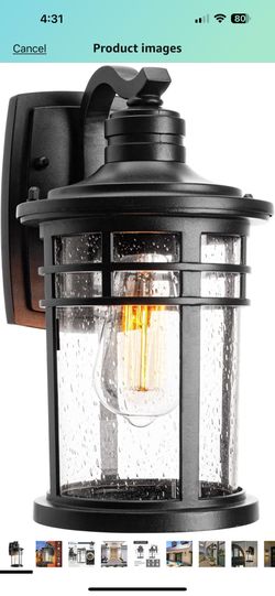 Darkaway Outdoor Porch Lights Wall Mount, Outdoor Light Fixtures Sconces Wall Lighting with Seeded Glass Waterproof Exterior Lights for Patio Yard Hou