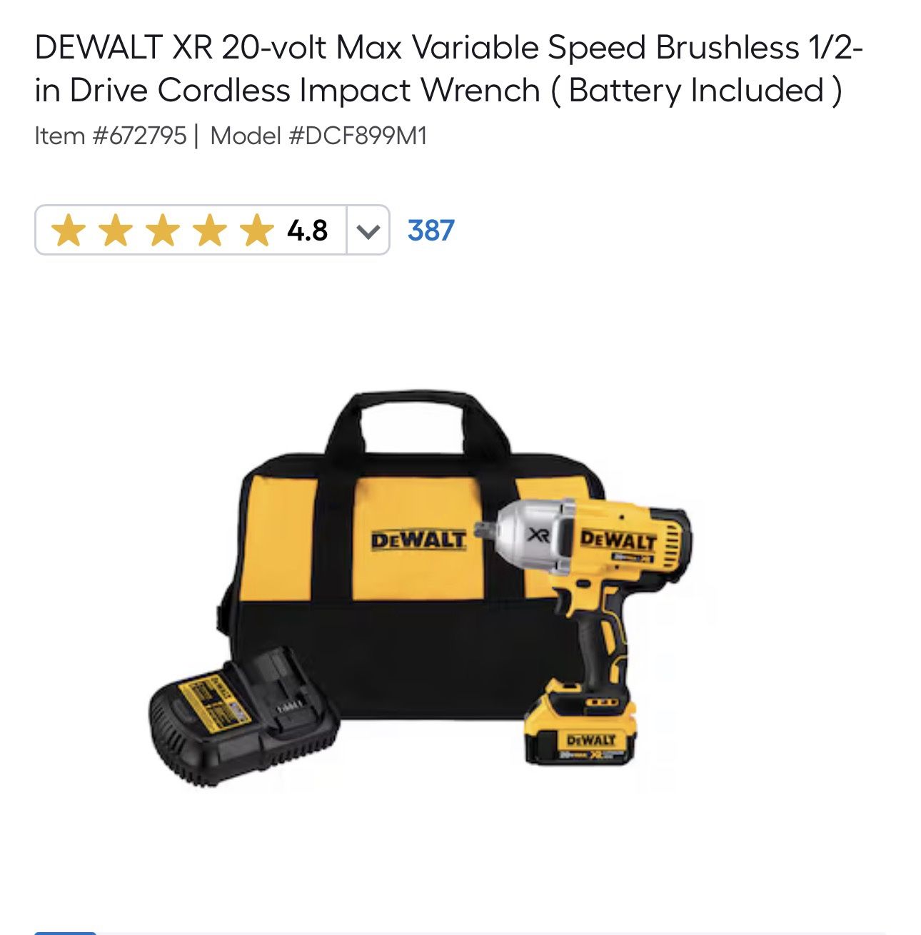 Brand New Dwalt 1/2 Inch Impact With Carrying Bag And More !