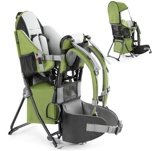 besrey Baby Backpack Carrier, Toddler Hiking Backpack with Safety 3-Height Seat