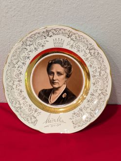 Figgjo Flint Plate Princess Martha of Sweden Crown Princess of Norway 1(contact info removed) Gold Trim Plate