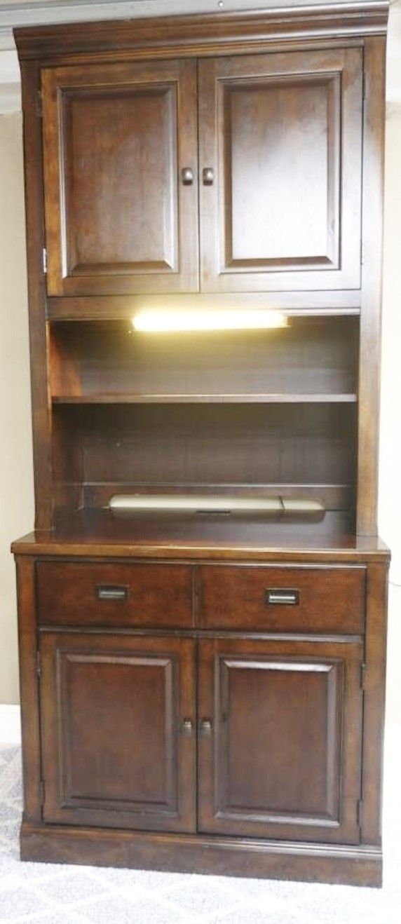 Thomasville - Tall Desk with Hutch and Storage Plus Light - Delivered