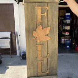 Fall Leaf Wood Sign