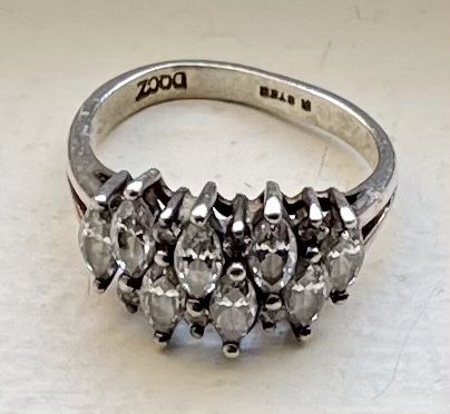 Size 7 - .925 Sterling Silver Vintage Ring w/ Clear Stones. for Sale in  Melbourne, FL - OfferUp