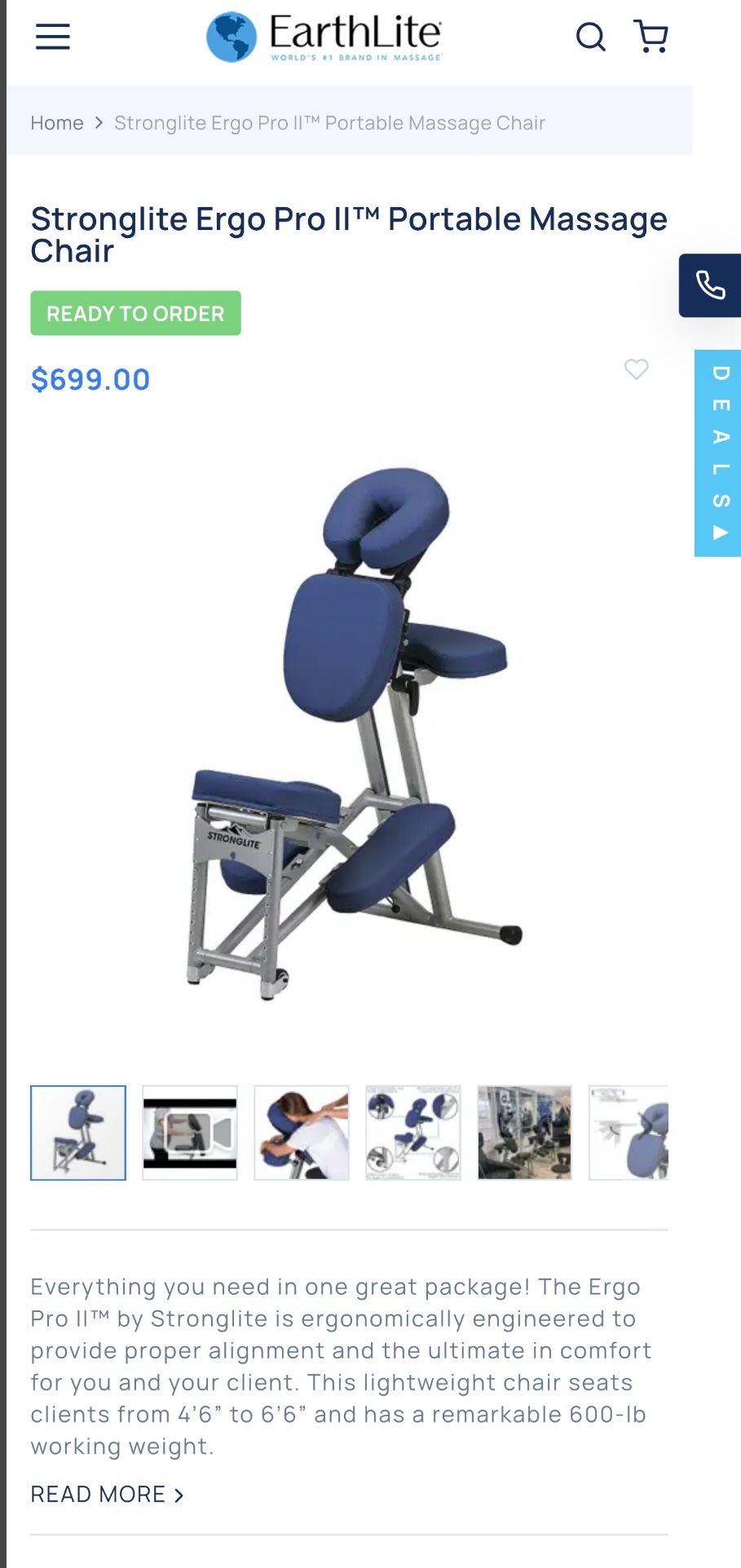 Used strong lite Massage Therapist Chair By earthLite 