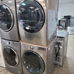 LG Front Loading Washer And Stackable Electric 220volt Dryer Set 