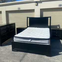 Black Queen Bedroom Furniture Dresser Set 
