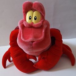 Mattel Vintage 1990s Jumbo Disney Little Mermaid Sebastian Plush Stuffed Animal Crab