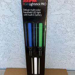 Sunpak - RGB LightStick PRO with Built-in Battery and Barndoors - Black