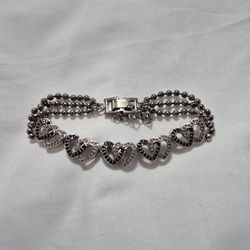 Hearts bracelet silver