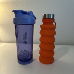 Bottle shaker + water bottle + ice tray 