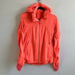 Lululemon Athletic Gather Me Slightly Orange Jacket Hood 4