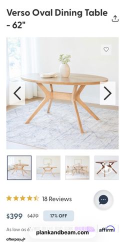 Dining Table 62" Plank + Beam designer