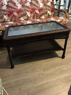 Wicker Rectangular All Weather Coffee Table