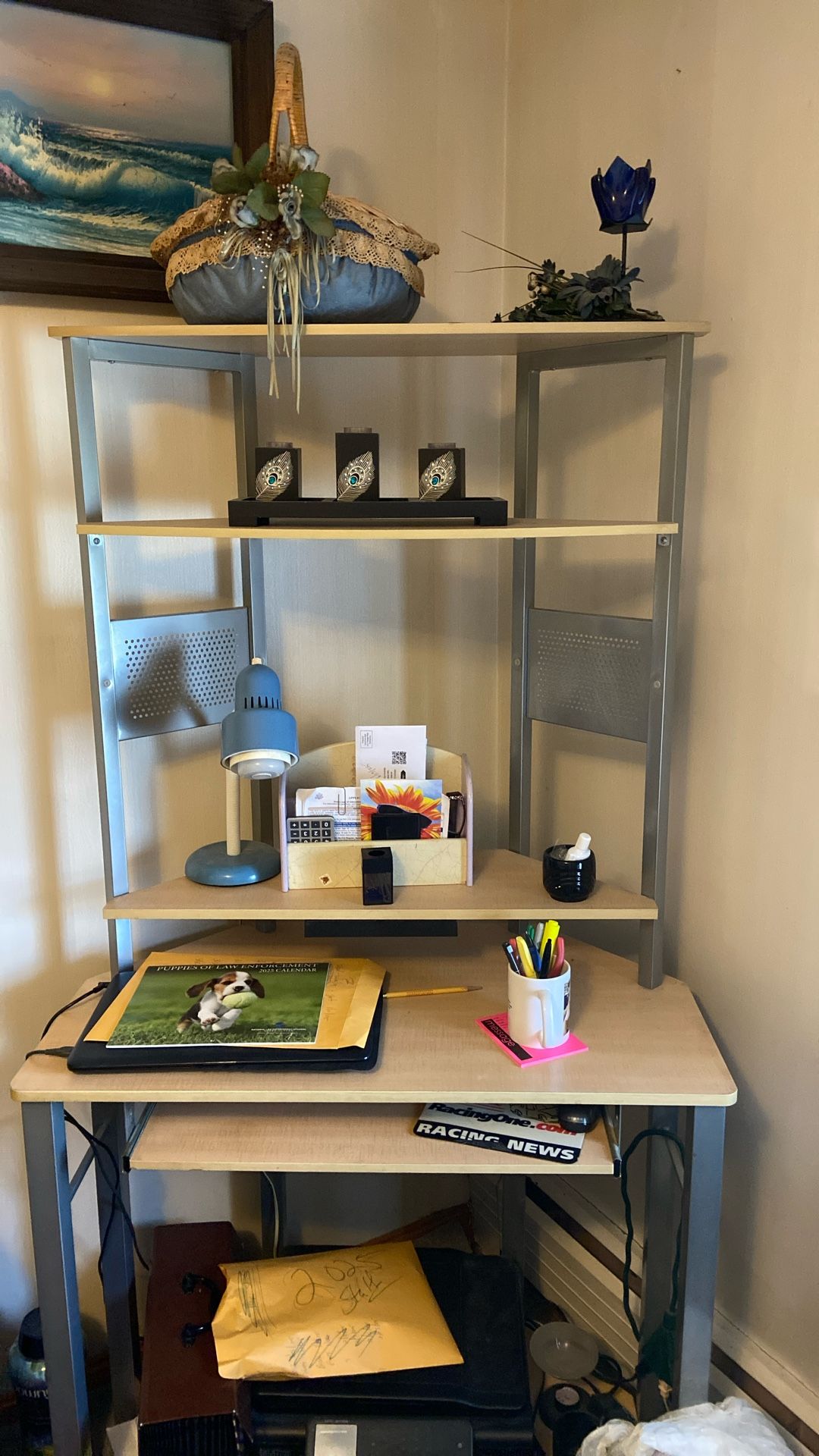 computer desk ( fits in corner)